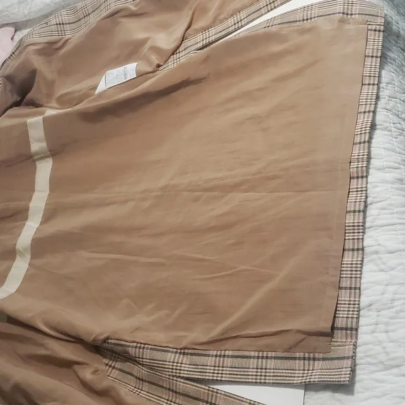 MICHAA Plaid Trench Coat NWOT
